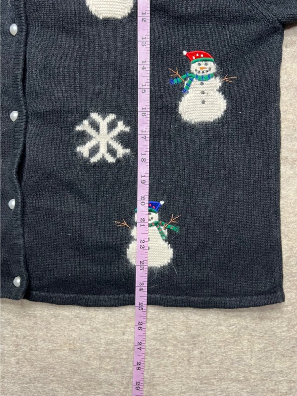 Vintage Crystal Kobe Snowman Cardigan Sweater Ugly Christmas Holidayinter sweate - Picture 8 of 8